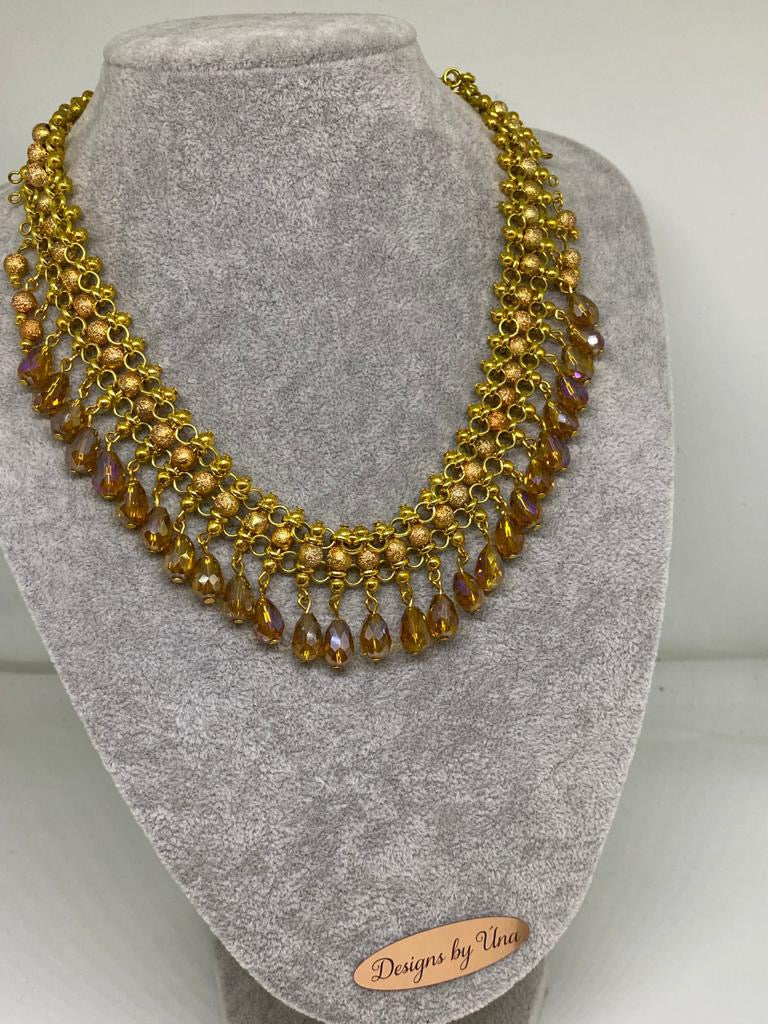 Egyptian Amber crystal necklace.