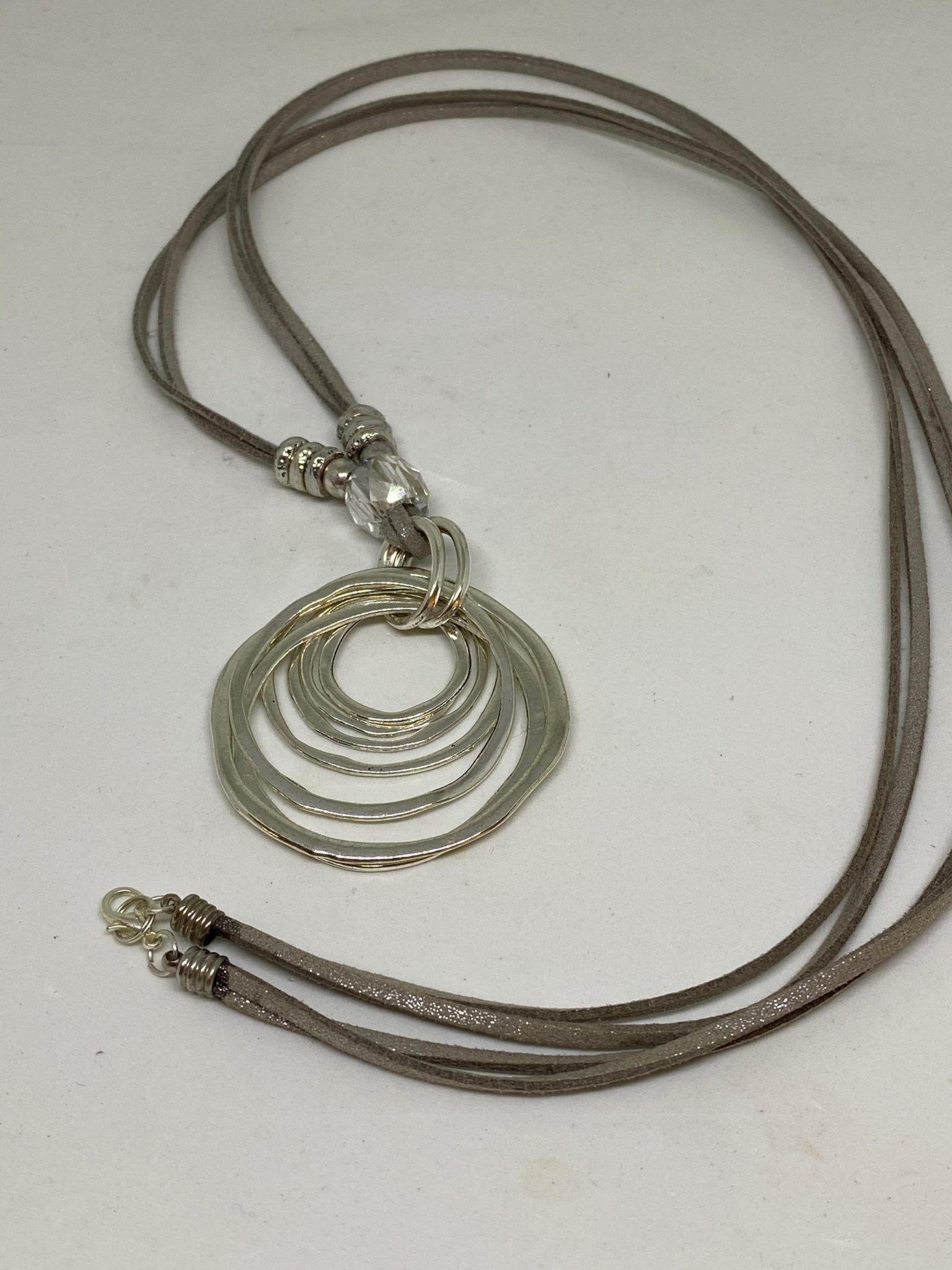 Silver Pendant Long Necklace