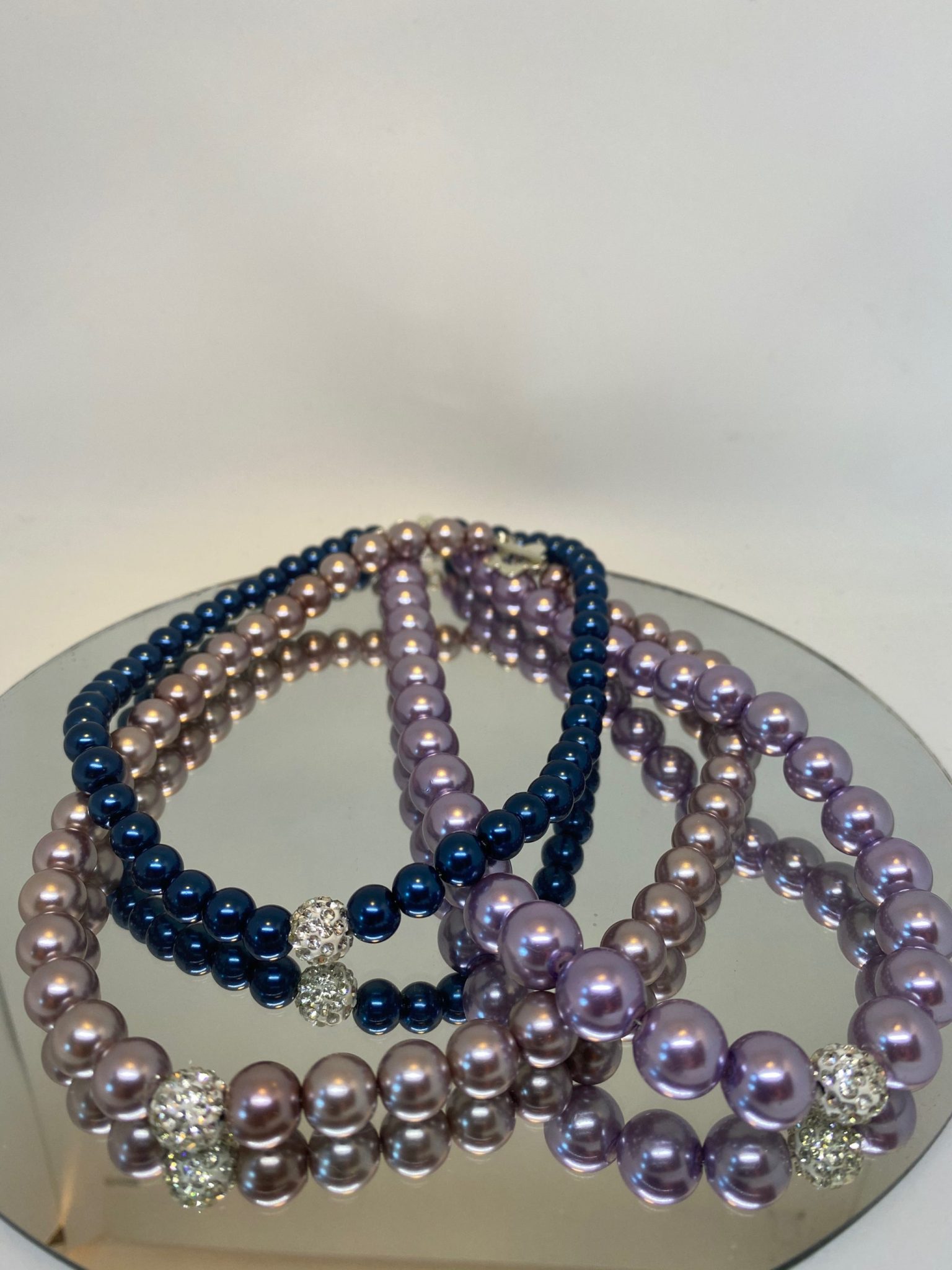 Navy pearl necklace