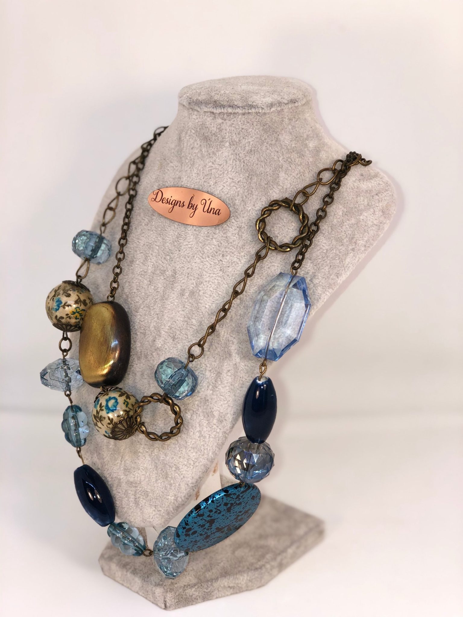 Copper and Blue Necklace one of a kind - Image 2