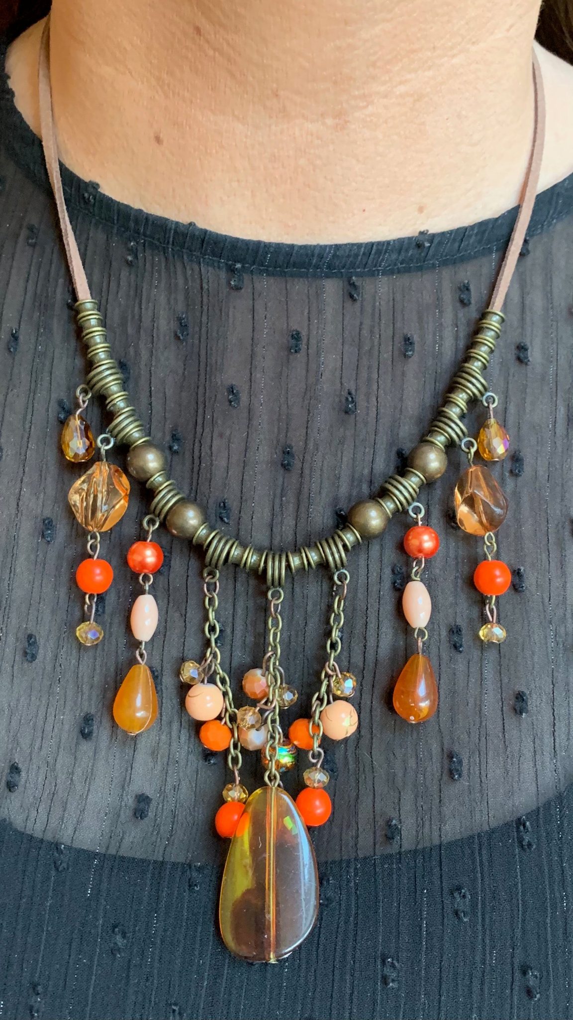 Amber orange necklace
