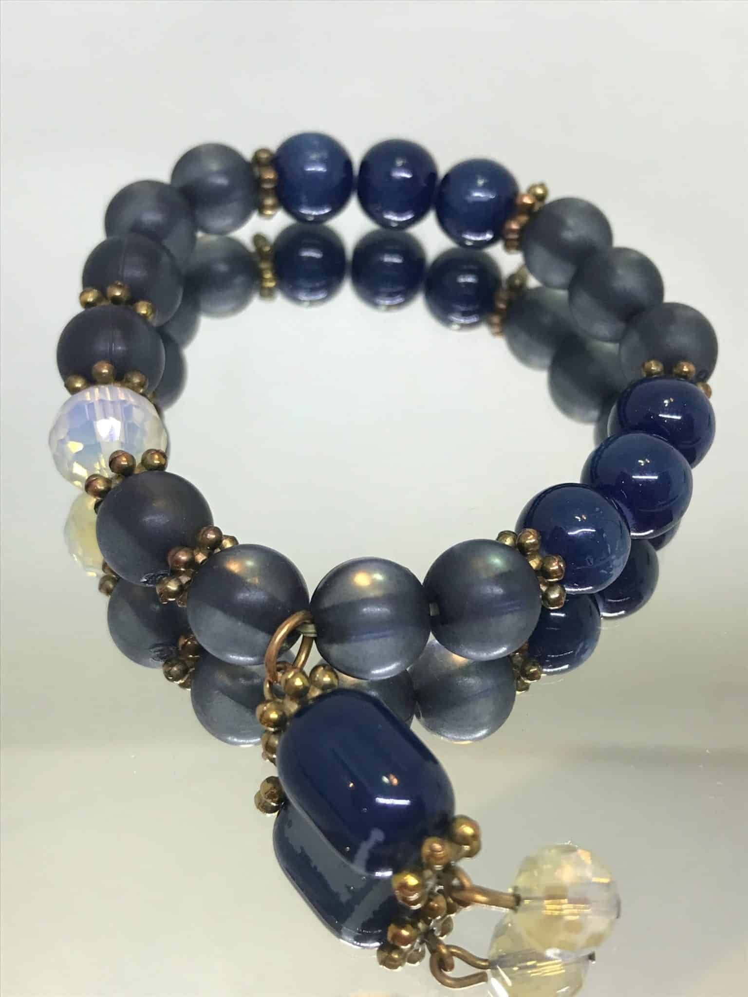 Ladies navy & grey bracelet