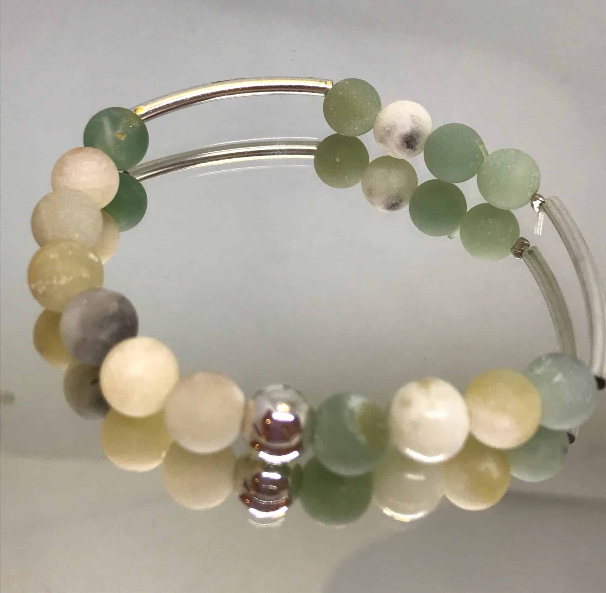 Amazonite elasticated bracelet.