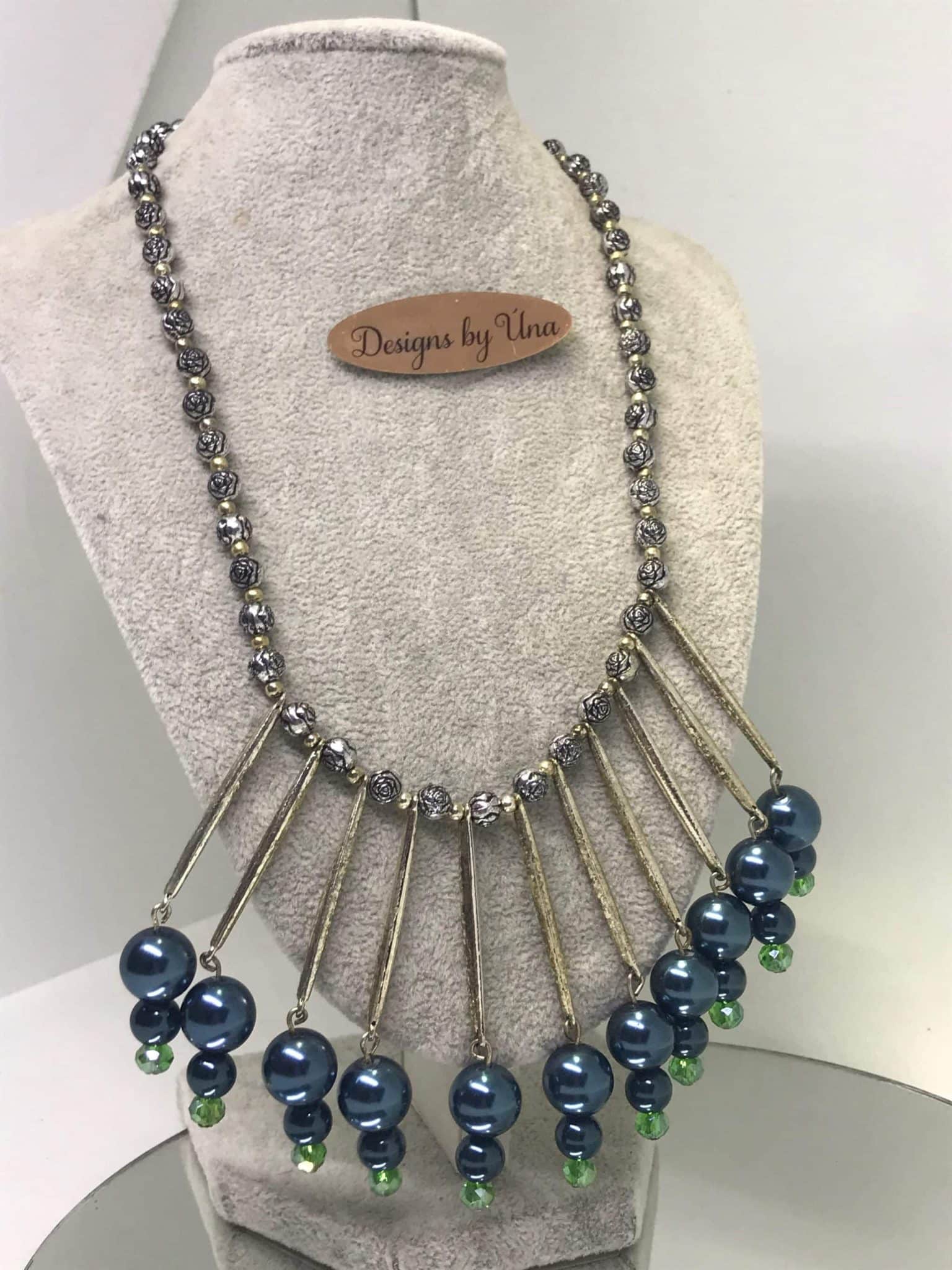 Green pearl necklace.